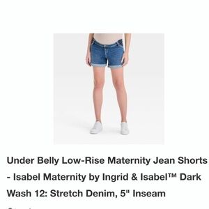 Under Belly Maternity Jean Shorts - Isabel Size 12